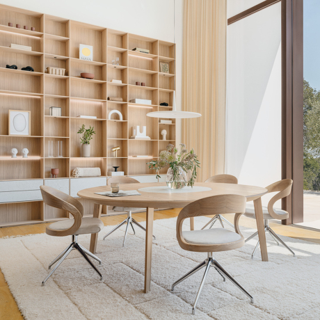 TEAM 7 Esszimmergruppe und Regal aus Massivholz