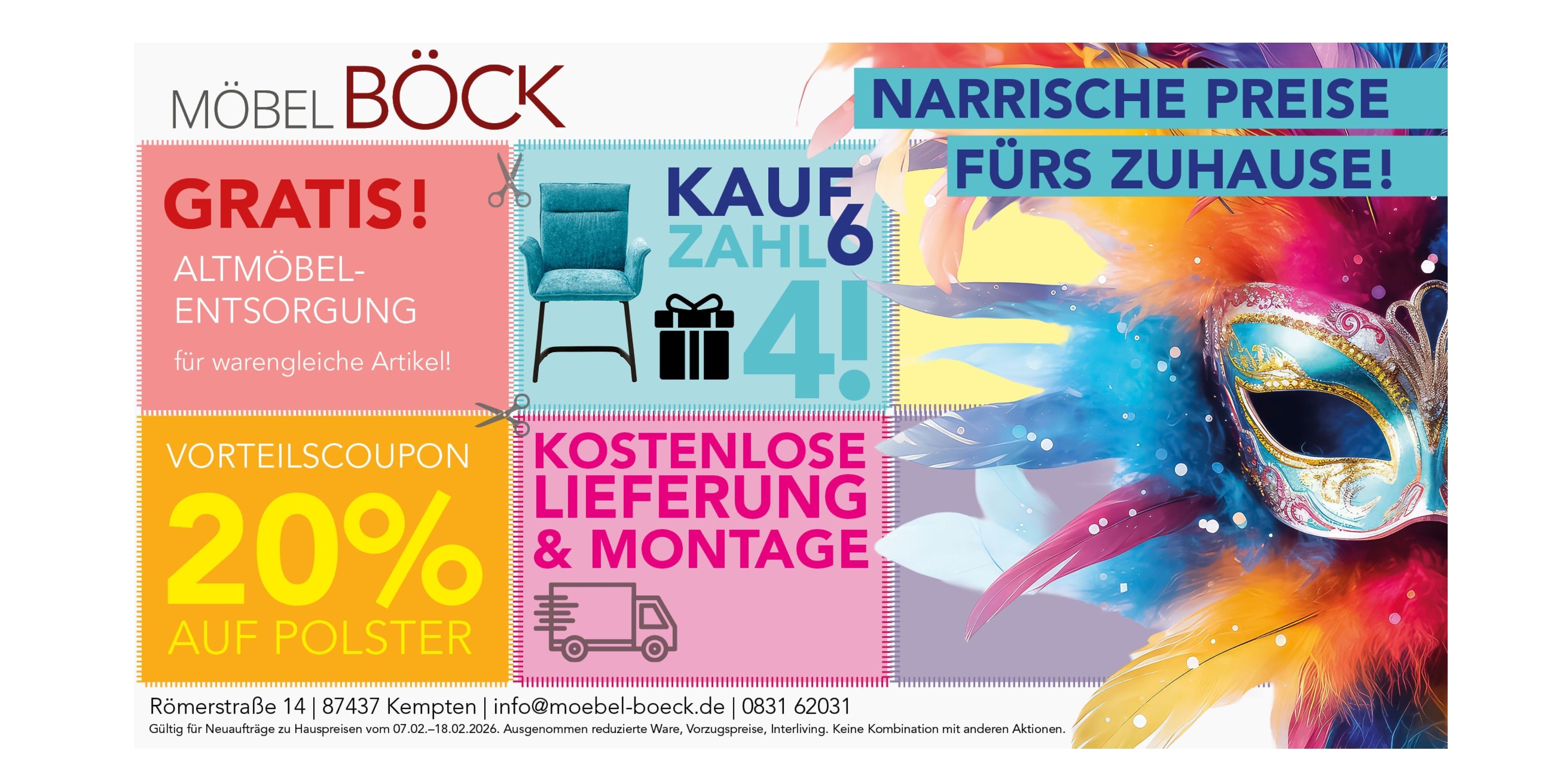 Faschingsangebote Möbel Böck